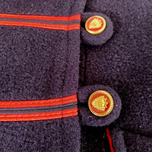 Vintage Rothchild USA Union Made wool Melton Fancy Coat + Brass Crested Buttons - Picture 4 of 14